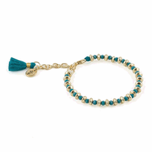 Carica l'immagine nel visualizzatore di Gallery, Bracciale in Metallo Dorato - Blu e Bordeaux (mod. 1)