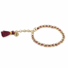 Carica l'immagine nel visualizzatore di Gallery, Bracciale in Metallo Dorato - Blu e Bordeaux (mod. 1)