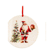 Carica l'immagine nel visualizzatore di Gallery, Decorazione natalizia rotonda 20 cm - Babbo Natale
