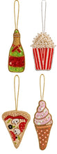 Carica l'immagine nel visualizzatore di Gallery, Set 4 appendini champagne,pop corn,gelato,pizza
