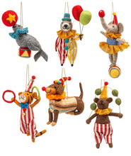 Carica l'immagine nel visualizzatore di Gallery, Set 6 appendini circo in tessuto 16cm
