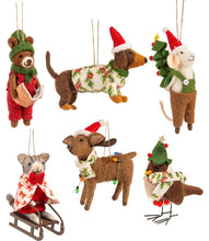 Carica l'immagine nel visualizzatore di Gallery, Set 6 appendini natale in tessuto 14cm
