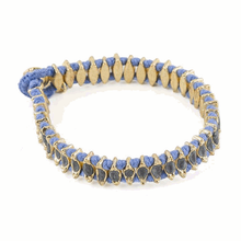 Carica l'immagine nel visualizzatore di Gallery, Bracciale in Metallo Dorato - Grigio blu e Grigio chiaro
