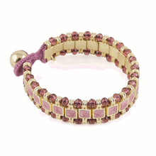 Carica l'immagine nel visualizzatore di Gallery, Bracciale in Metallo Dorato - Cachi e Malva
