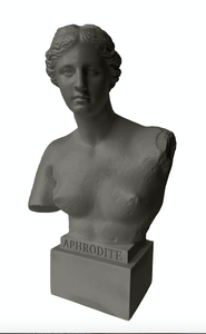 Busto Afrodite in resina grigio