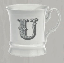 Tazza Letter Mug - I, Livellara Milano con lettere grigie personalizzate